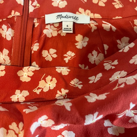 Madewell Happy Hibiscus Ruffle Faux Wrap Midi Skirt, Size 6 - Picture 7 of 12